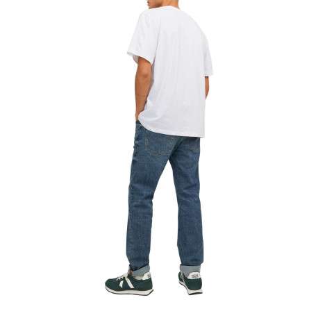 T-shirt blanc en coton avec une coupe droite et un col rond - Image 3