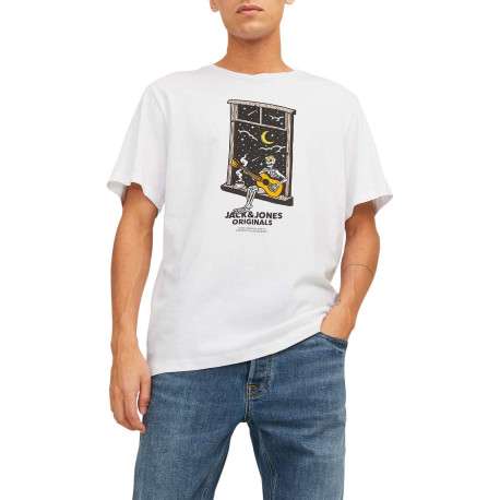 T-shirt blanc en coton avec une coupe droite et un col rond - Image 4