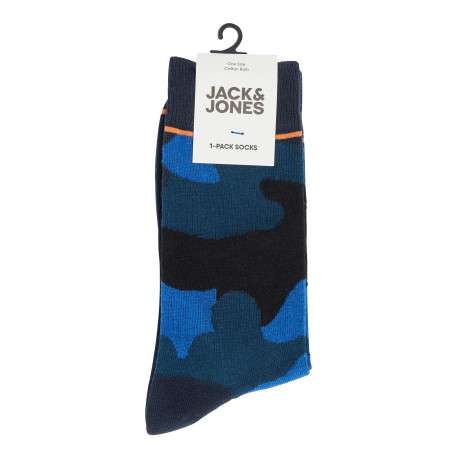 Chaussettes hautes bleues à imprimé camouflage aux nuances de bleu - Image 2