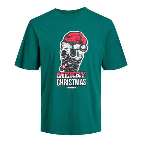T-shirt vert en coton avec une coupe droite et des manches courtes