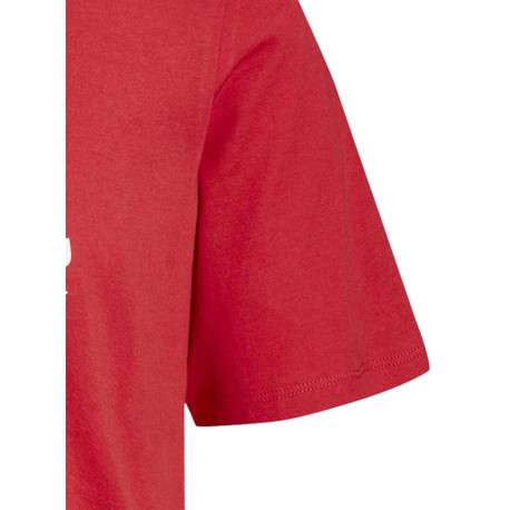 T-shirt rouge en coton avec une coupe droite et des manches courtes - Image 3