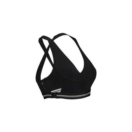 Brassière en coton noire unie avec une bande élastiquée sous la poitrine - Image 4