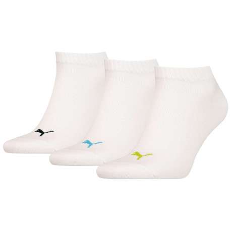 Chaussettes mi-hautes blanches au nom de la marque brodé en bleu noir ou vert