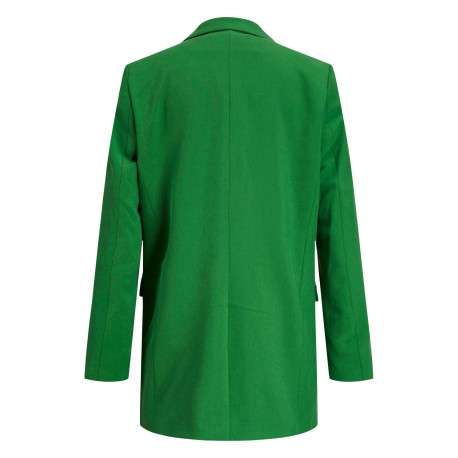 Blazer vert uni coupe droite avec un col cubain et poches latérales avec rabat - Image 4