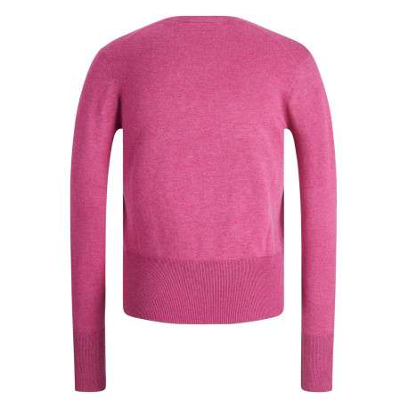 Pull rose uni coupe droite avec un col rond et des manches longues - Image 2