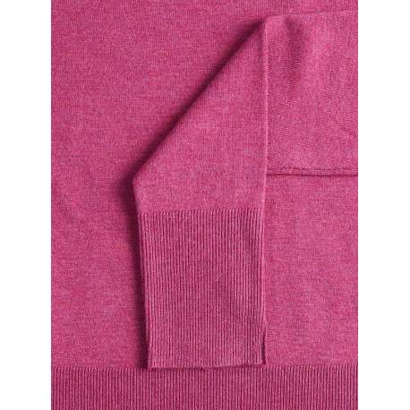 Pull rose uni coupe droite avec un col rond et des manches longues - Image 3