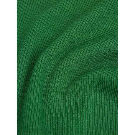 T-shirt en coton vert uni avec une coupe droite et un col rond - Image 4