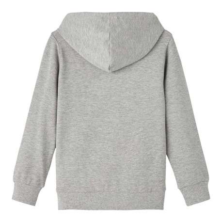 Sweat à capuche en coton gris chiné avec flocage Batman et une coupe droite - Image 2