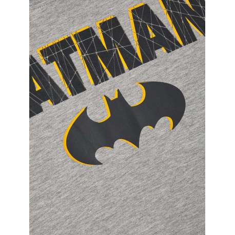 Sweat à capuche en coton gris chiné avec flocage Batman et une coupe droite - Image 3