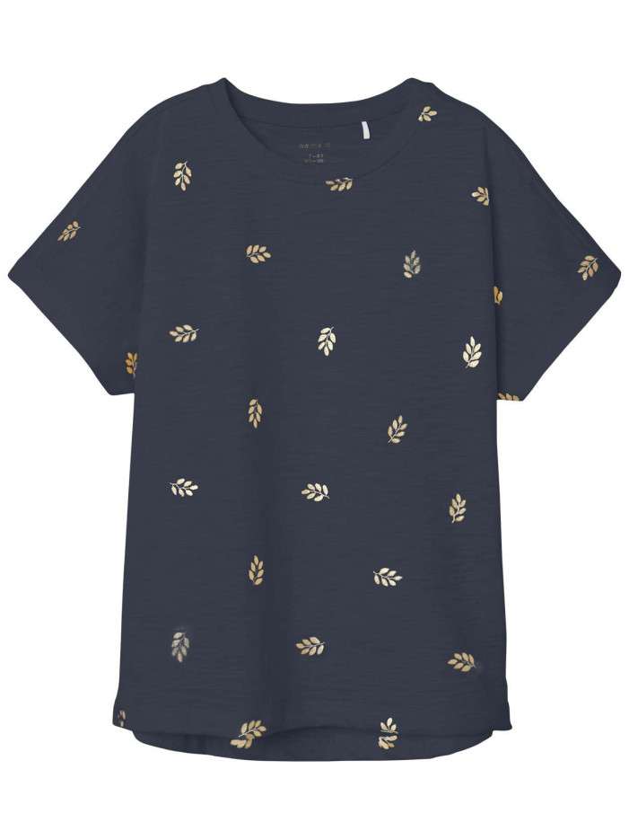 T-shirt marine chiné avec...