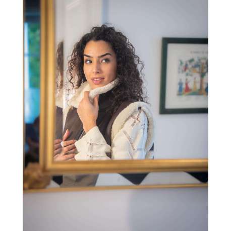 Pull écru uni avec motifs losanges ajourés et à manches longues - Image 10