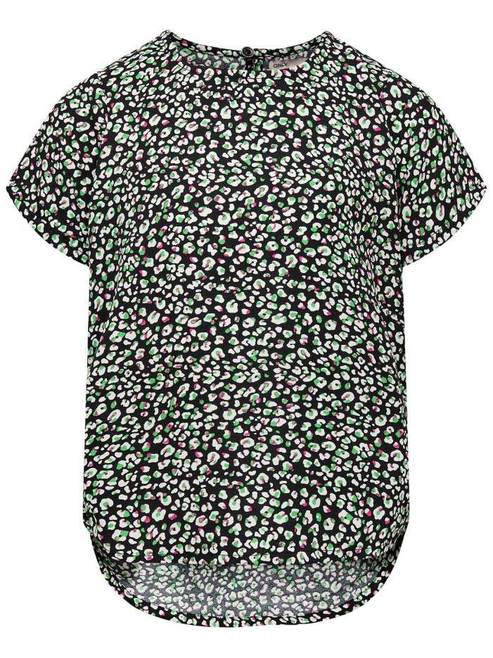 T-shirt noir fleuri à coupe...