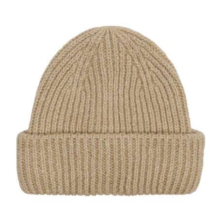 Bonnet beige côtelé