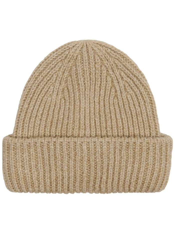 Bonnet beige côtelé
