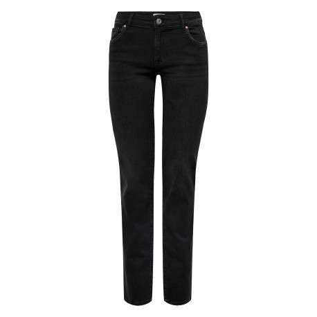 Jean Alicia en coton noir uni à coupe slim et taille intermédiaire