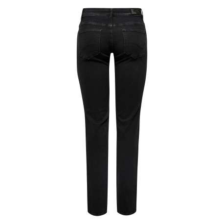 Jean Alicia en coton noir uni à coupe slim et taille intermédiaire - Image 2