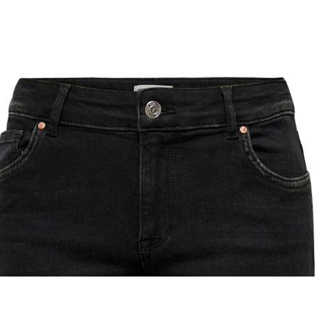 Jean Alicia en coton noir uni à coupe slim et taille intermédiaire - Image 3