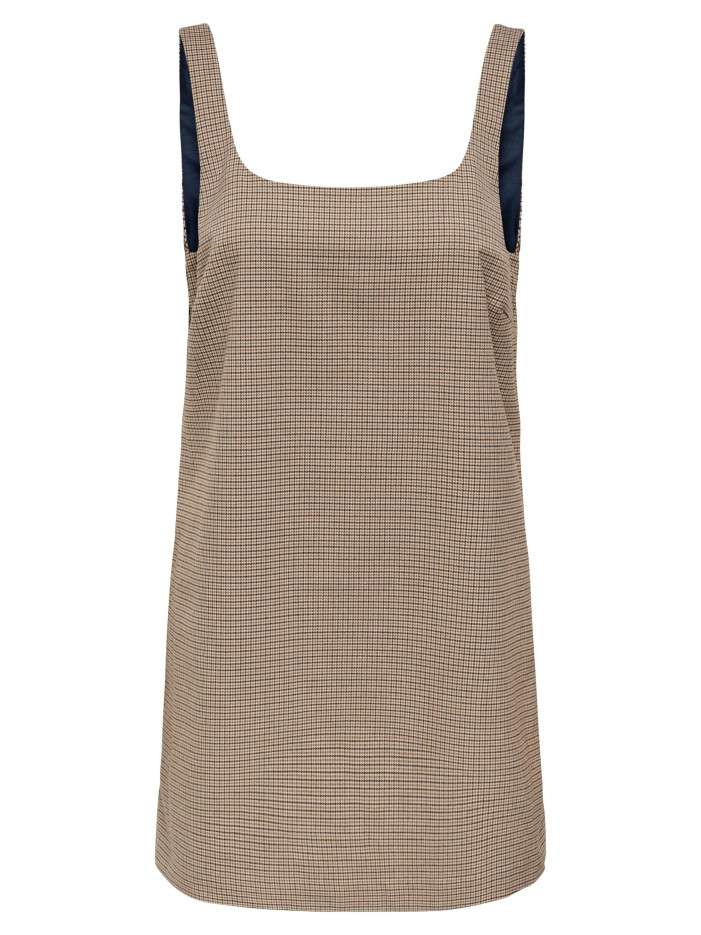 Robe courte marron à...