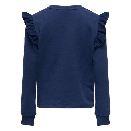 Sweat marine chiné avec une coupe droite et un col rond - Image 2