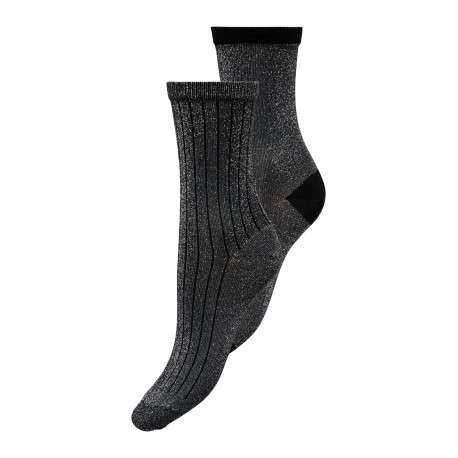 Lot de 2 paires de chaussettes mi-hautes anthracite en lurex