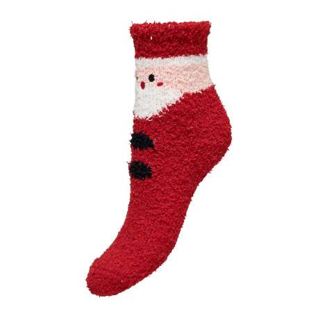 Chaussettes mi-hautes rouges avec motif noël