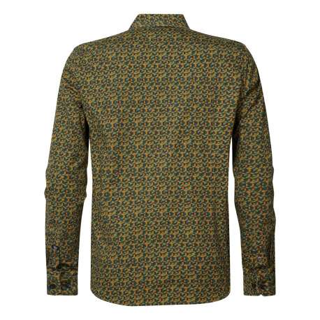 Chemise en coton kaki imprimée coupe regular fit col français - Image 2