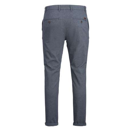 Pantalon chino Marco en coton mélangé bleu texturé avec une coupe slim - Image 2