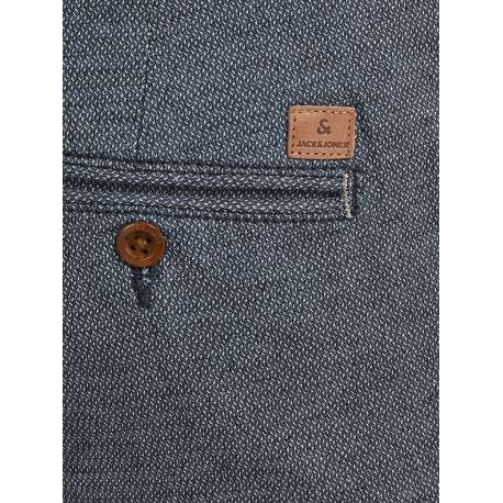 Pantalon chino Marco en coton mélangé bleu texturé avec une coupe slim - Image 5