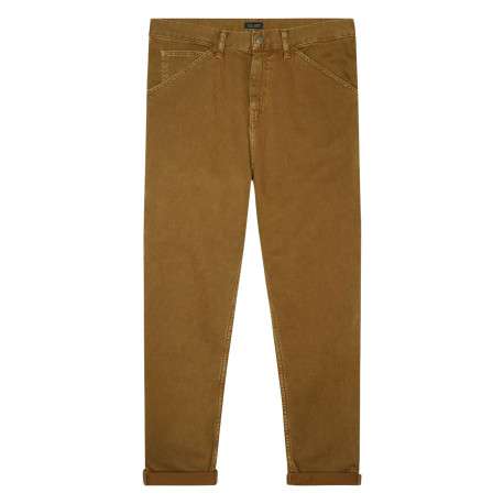 Pantalon en coton camel avec une coupe regular fit et 5 poches - Image 4