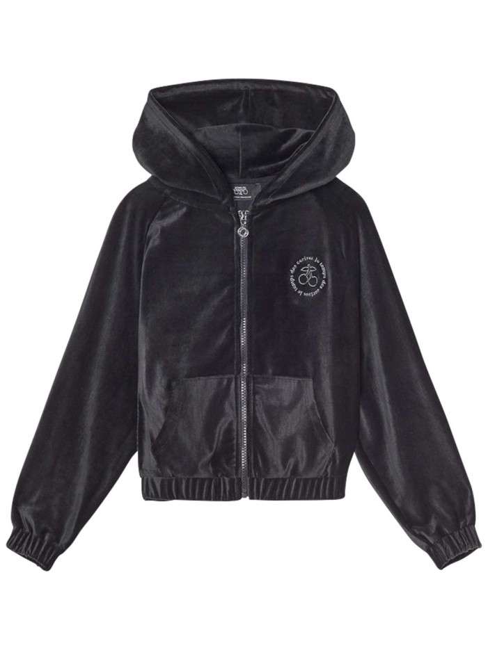 Sweat à capuche noir uni...