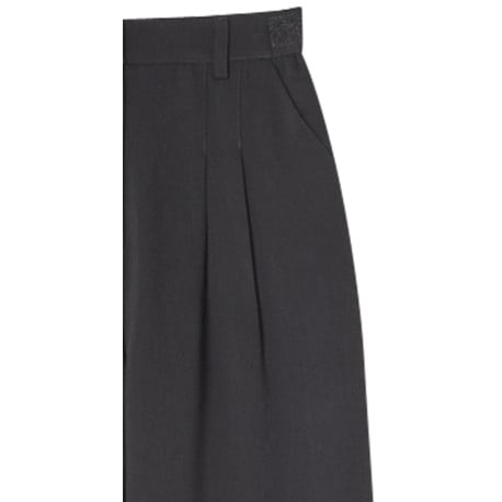 Pantalon noir uni avec une coupe droite et des passants pour la ceinture - Image 3