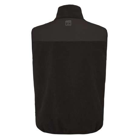Cardigan sans manches noir polaire avec une coupe droite et un col montant - Image 2