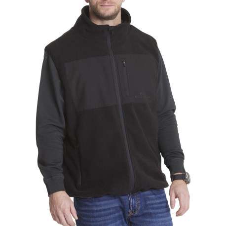 Cardigan sans manches noir polaire avec une coupe droite et un col montant - Image 4