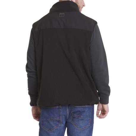 Cardigan sans manches noir polaire avec une coupe droite et un col montant - Image 5