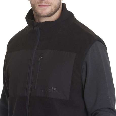 Cardigan sans manches noir polaire avec une coupe droite et un col montant - Image 6