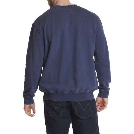 Sweat en coton marine uni avec une coupe droite et un col rond - Image 5