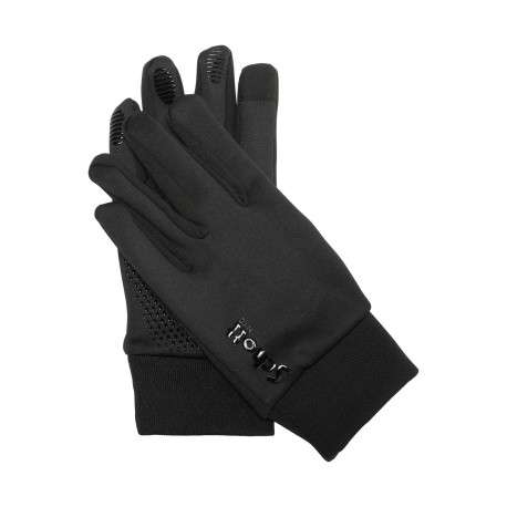 Gants noirs unis texturés et resserré au niveau des poignets