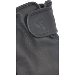 Gants noirs unis avec bandes auto-agrippantes logotypées aux poignets
