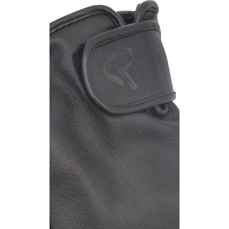 Gants noirs unis avec bandes auto-agrippantes logotypées aux poignets - Image 2