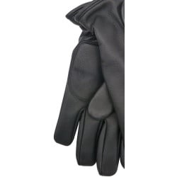 Gants noirs unis avec bandes auto-agrippantes logotypées aux poignets
