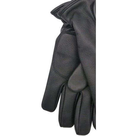 Gants noirs unis avec bandes auto-agrippantes logotypées aux poignets - Image 3
