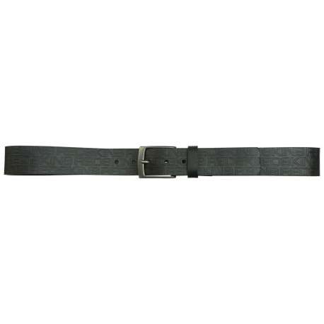 Ceinture noire imprimée avec une fermeture à boucle de couleur argentée