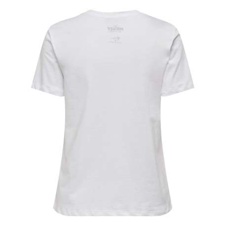 T-shirt blanc imprimé Mickey à coupe droite col rond et à manches courtes - Image 2
