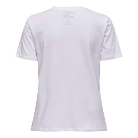 T-shirt blanc imprimé Mickey à coupe droite col rond et à manches courtes - Image 2