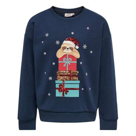 Sweat nuit imprimé cadeaux avec une coupe droite et un col rond