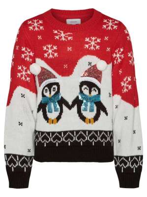 Pull De Noël Drôle Pour Femme - Sweatshirt Manches Longues Col Rond Imprimé Motifs Festifs - Idéal Soirée Moche De Noël