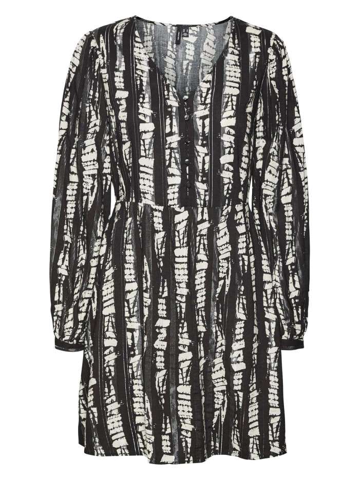 Robe courte noire imprimé...