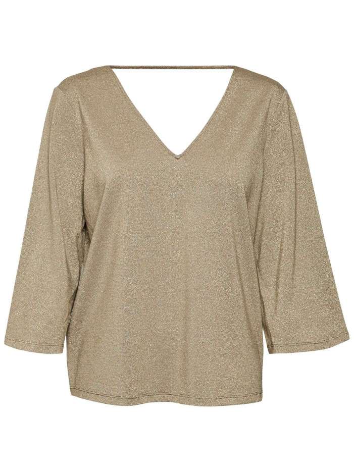T-shirt taupe pailleté avec...