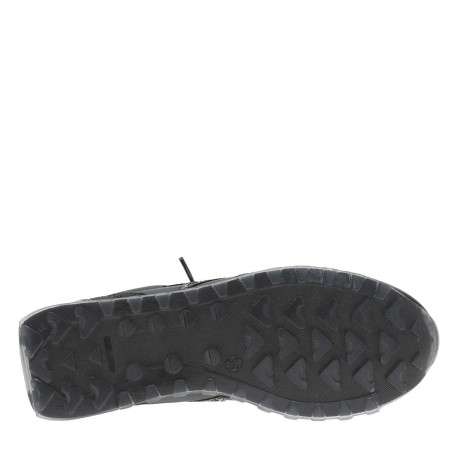 Baskets en cuir noir avec patchs aspect de serpent et lacets élastiqués - Image 5