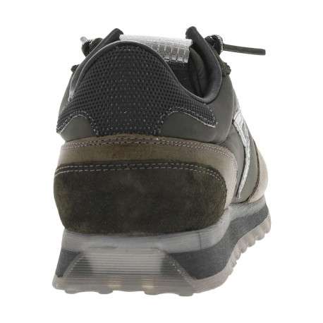 Baskets en cuir kaki avec logo en lurex argenté et lacets élastiqués - Image 6